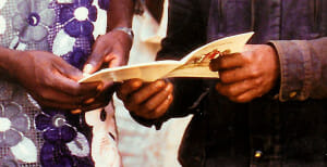 Sharing Kwanja Scripture in Cameroon